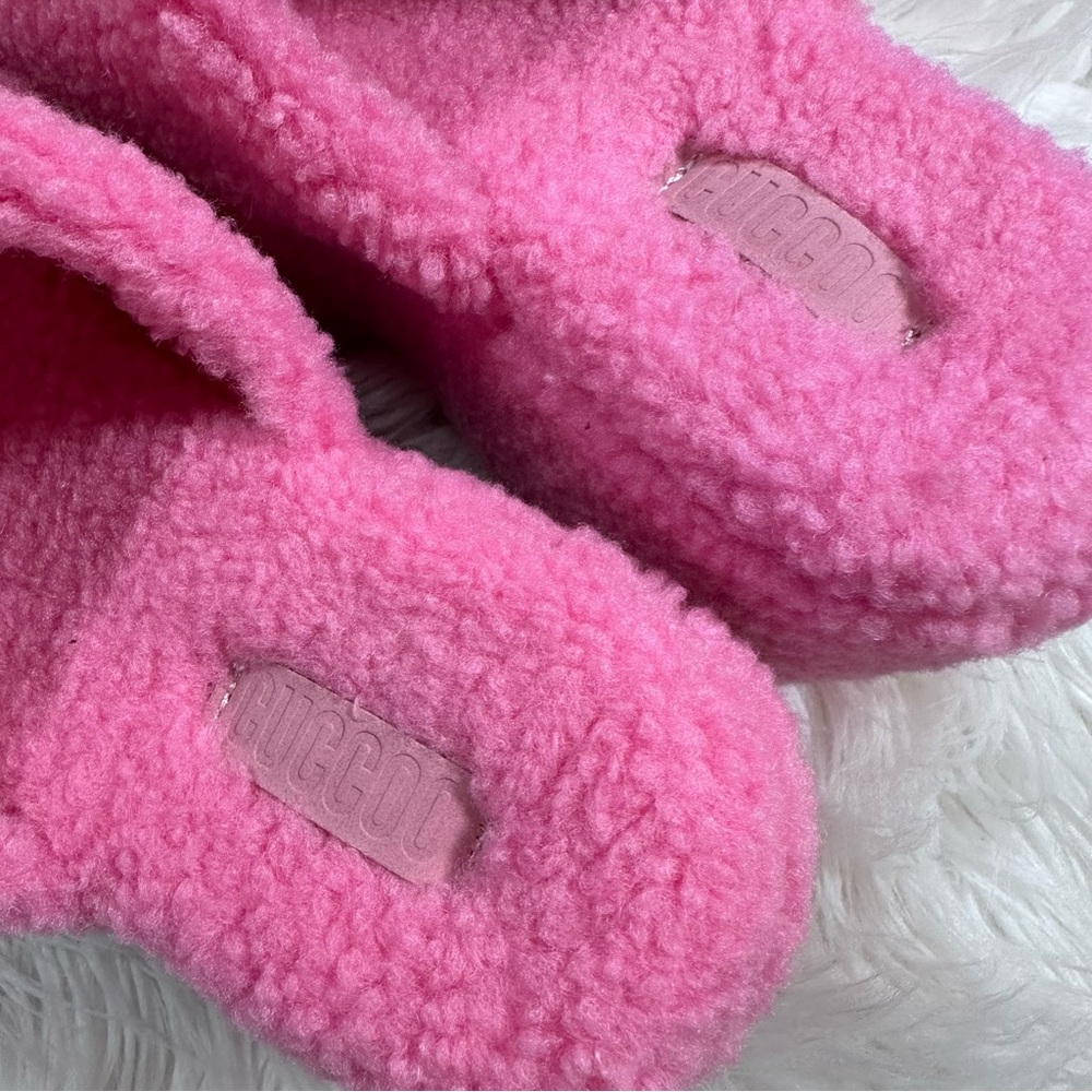 Cuccoo • Barbie Pink Open Toe Fluffy Platform Mule Slides - Picture 8 of 12